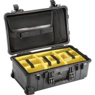 Pelican 1510SC Studio Case with Lid Organizer and Yellow Divider Set (Black)