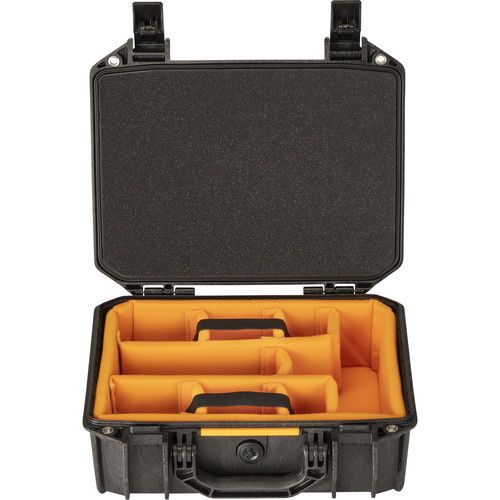  Pelican Vault V200 Case with Lid Foam and Dividers (Black, 12.7L)