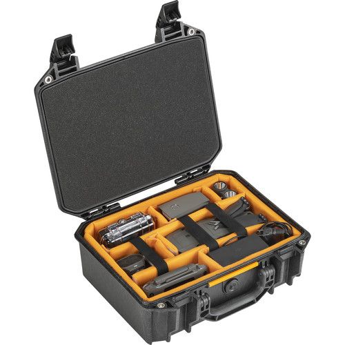  Pelican Vault V200 Case with Lid Foam and Dividers (Black, 12.7L)