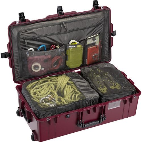  Pelican 1615TRVL Wheeled Check-In Case Lid Organizer and Packing Cubes (Oxblood)