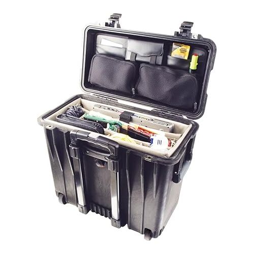  Pelican 1440 Case With Office Dividers and Lid Organizer (Black)