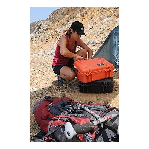  Pelican 1500 Camera Case With Foam (Orange)