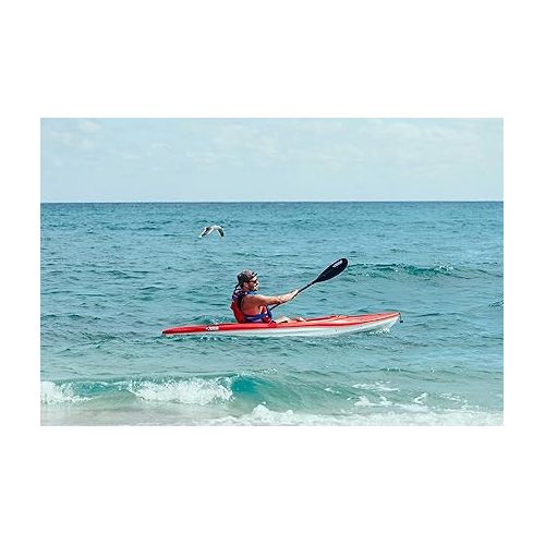  Pelican - Standard Kayak Paddle - Black - 220 cm (86.6 in.) - Aluminum Shaft and a Durable Polypropylene Blade - 0/65° Blade Angle - with Drip Ring - PS1965-00