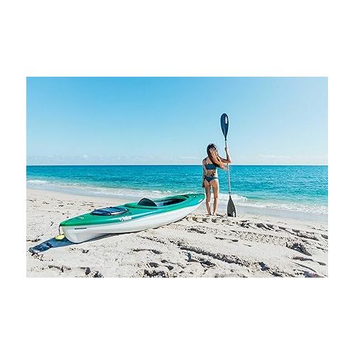  Pelican - Standard Kayak Paddle - Black - 220 cm (86.6 in.) - Aluminum Shaft and a Durable Polypropylene Blade - 0/65° Blade Angle - with Drip Ring - PS1965-00