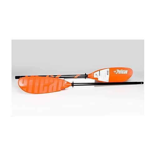  Pelican Boats - Vesta Fiberglass Wrapped and Reinforced Kayak Paddle - PS1137 - Lightweight - Premium Quality Material, Orange - Black