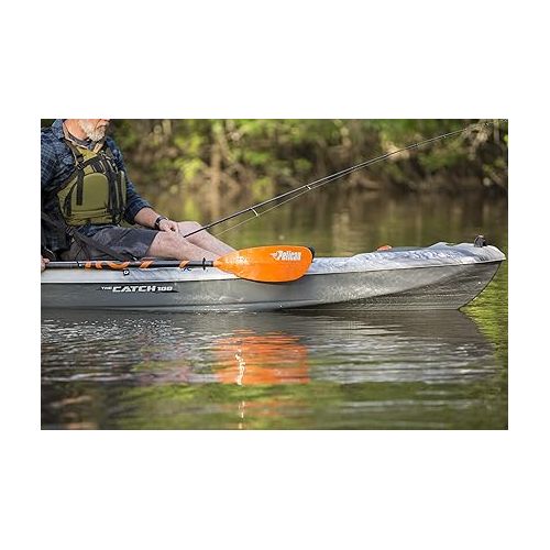  Pelican Boats - Vesta Fiberglass Wrapped and Reinforced Kayak Paddle - PS1137 - Lightweight - Premium Quality Material, Orange - Black