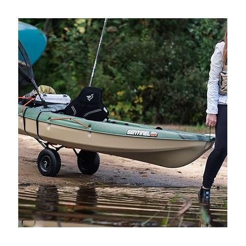  Pelican - Universal Canoe, Kayak & Stand Up Paddle SUP Cart Carrier - Fold Together Trolley with Wide Removable Inflatable Tires