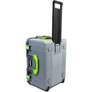 Silver & Lime Green Pelican 1607 Air case, Comes Empty and with Wheels.