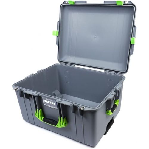  Silver & Lime Green Pelican 1607 Air case, Comes Empty and with Wheels.