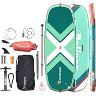 Pelican LoungeBoard Inflatable SUP - Recreational Stand Up Paddle Board - Yoga and Adventure Ready - Bag & Paddle Included - 9ft - Turquoise