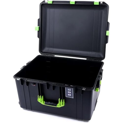  Black & Lime Green Pelican 1637 Air case, Comes Empty and with Wheels.