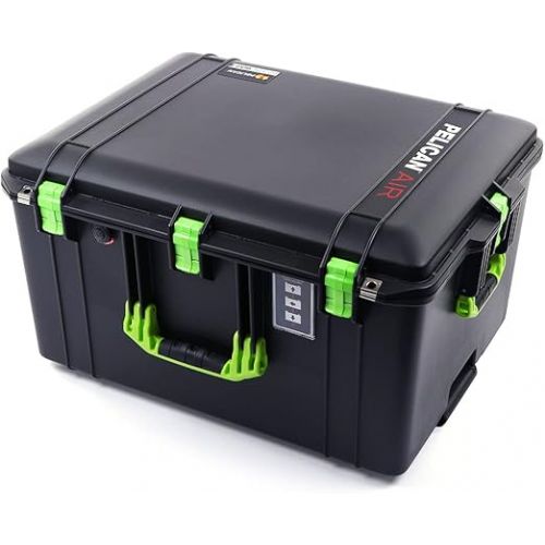  Black & Lime Green Pelican 1637 Air case, Comes Empty and with Wheels.