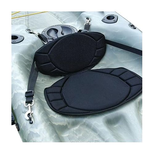  Pelican Boats - Sit-on-top Kayak or SUP Seat - PS0480-3 - Universal Fit Water Repellent Cushion with Back Support, Black