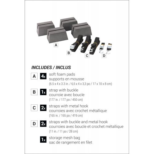  [아마존베스트]Pelican Boats - Universal Canoe Car-Top Roof Carrier Kit- PS0520-3 - Fits Vehicles - Heavy Duty & Safe, One Size, Charcoal/Black