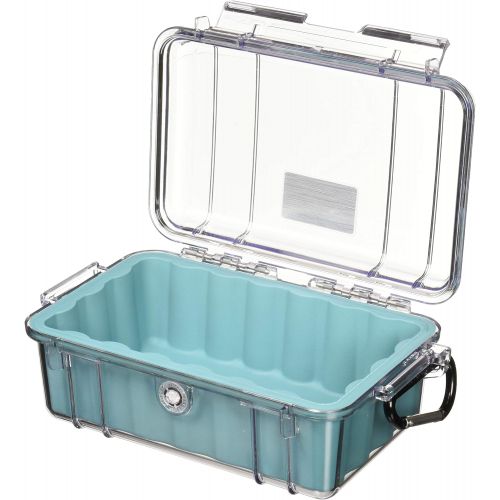  [아마존베스트]Waterproof Case | Pelican 1050 Micro Case - for iPhone, GoPro, camera, and more (Aqua/Clear)