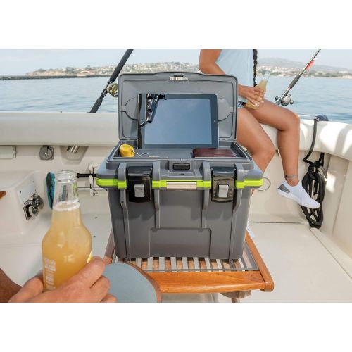  Pelican 14 Quart Personal Cooler (Dark Grey/Green) Holds 6 Cans with Ice 36-Hour Ice Retention 3-Year Warranty