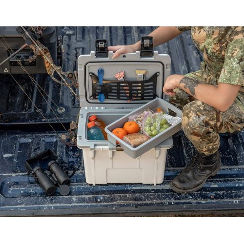  Pelican 14 Quart Personal Cooler (Dark Grey/Green) Holds 6 Cans with Ice 36-Hour Ice Retention 3-Year Warranty