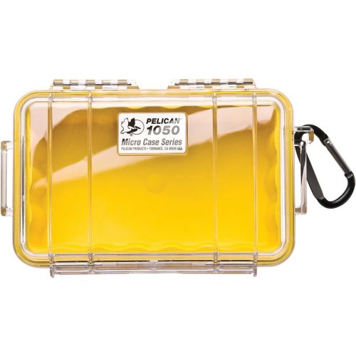  Pelican 1050 Micro Case - for iPhone, GoPro, Camera, and More & Pelican 1052 Foam Set (Yellow/Clear)
