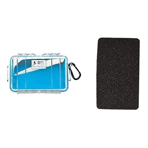  Pelican 1050 Micro Case - for iPhone, GoPro, Camera, and More & Pelican 1052 Foam Set (Blue/Clear)