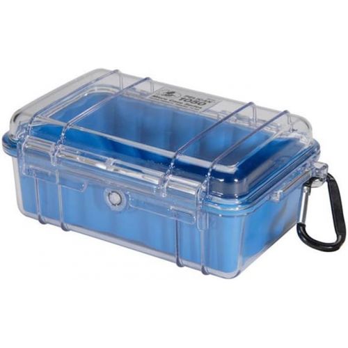  Pelican 1030 Micro Case (Black/Clear) & Pelican 1050 Micro Case - for iPhone, GoPro, Camera, and More (Blue/Clear)