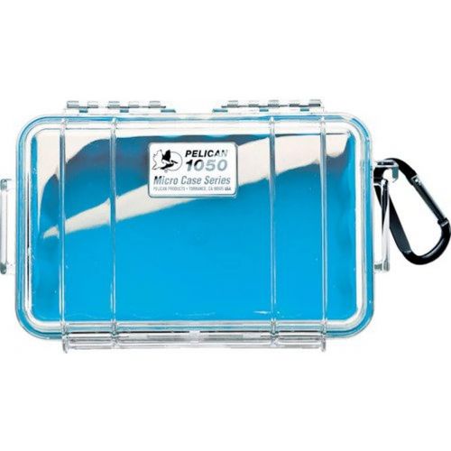  Pelican 1030 Micro Case (Black/Clear) & Pelican 1050 Micro Case - for iPhone, GoPro, Camera, and More (Blue/Clear)