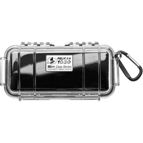  Pelican 1030 Micro Case (Black/Clear) & Pelican 1050 Micro Case - for iPhone, GoPro, Camera, and More (Blue/Clear)