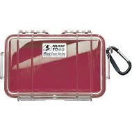 Waterproof Case Pelican 1040 Micro Case - for iPhone, Cell Phone, GoPro, Camera, and More (Red/Clear)
