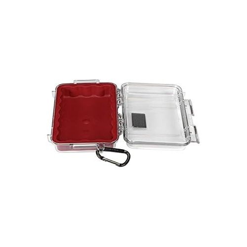  Waterproof Case Pelican 1040 Micro Case - for iPhone, Cell Phone, GoPro, Camera, and More (Red/Clear)