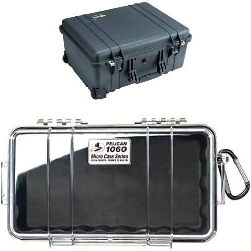  Pelican Select Bundle - Pelican 1560 Case with Foam (Black) and Pelican 1060 Micro Case (Black/Clear)