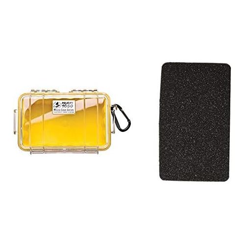  Pelican 1050 Micro Case - for iPhone, GoPro, Camera, and More & Pelican 1052 Foam Set (Yellow/Clear)