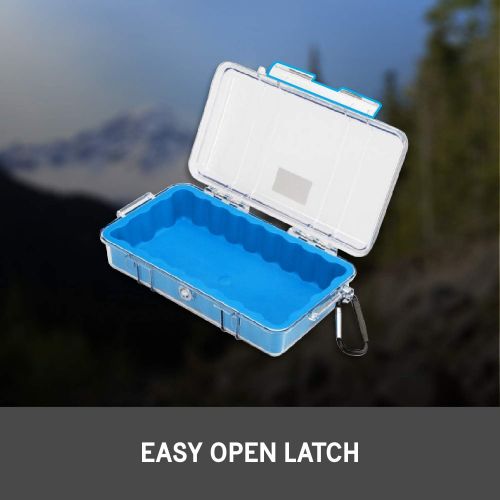  Pelican 1060 Micro Case - for iPhone, Cell Phone, GoPro, Camera, and More (Blue/Clear)