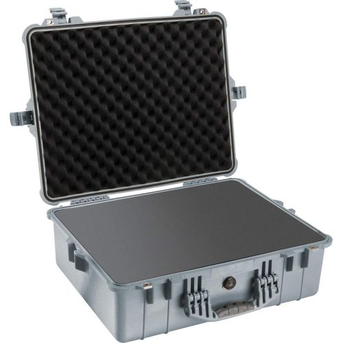  Pelican 1600 Camera Case With Foam (Silver)