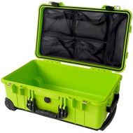 Lime Green & Black Pelican 1510 with 1519 Lid organizer. No foam.