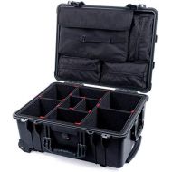 Black Pelican 1560 case with TrekPak Divider System & 1560SC Lid pouches.