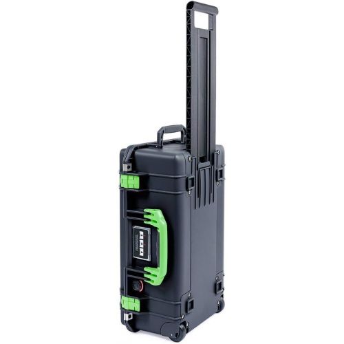  Black Pelican 1535 Air case with Lime Green Handle & latches. No Foam - Empty.