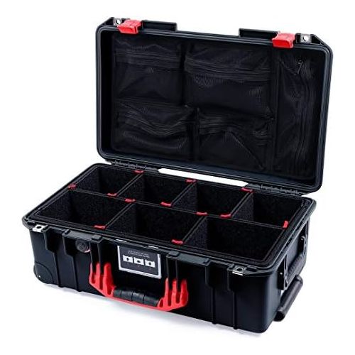  CVPKG & Pelican Black & Red Pelican 1535 Air case, with TrekPak Dividers & 1535 lid organizer.