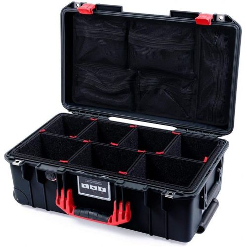  CVPKG & Pelican Black & Red Pelican 1535 Air case, with TrekPak Dividers & 1535 lid organizer.