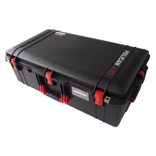  Black w Red handles & latches Pelican 1615 case. No Foam. With Wheels.