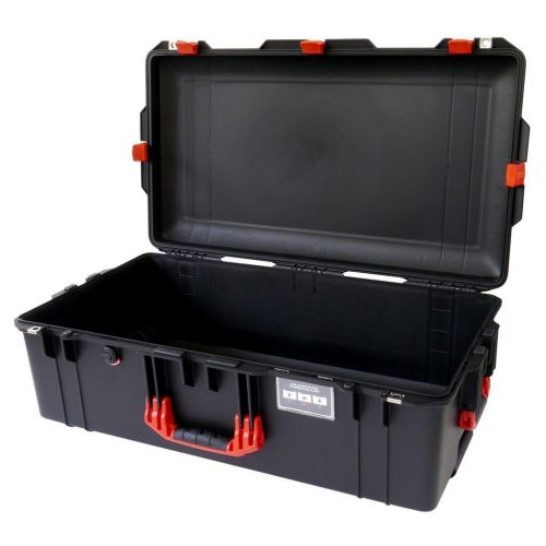  Black w Red handles & latches Pelican 1615 case. No Foam. With Wheels.