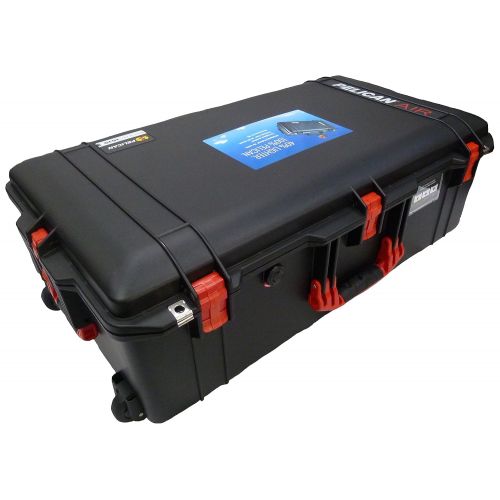  Black w Red handles & latches Pelican 1615 case. No Foam. With Wheels.