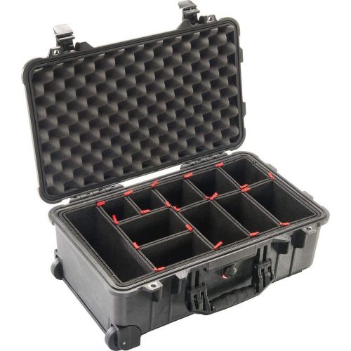  Pelican 1510TP Carry-On Case with TrekPak Divider Foam Insert, Black