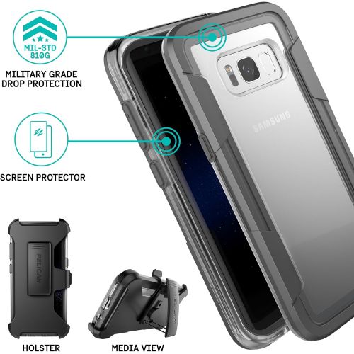  Pelican Voyager Samsung Galaxy S8+ Case - ClearGrey