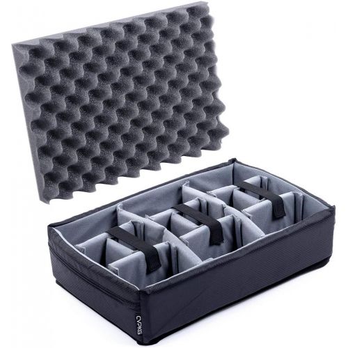  Pelican Color Case CVPKG Grey padded divider set to fit Pelican 1500. Dividers and lid foam.