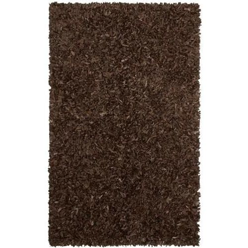  Pelle Leather Shag Rug, 5 by 8-Feet, Blue