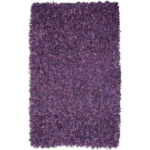  Pelle Leather Shag Rug, 5 by 8-Feet, Blue