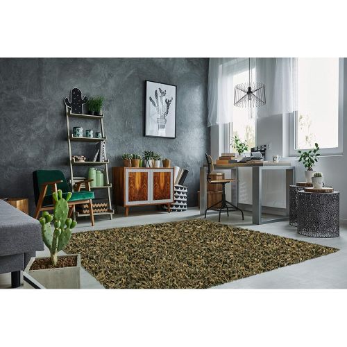  Pelle Leather Shag Rug, 5 by 8-Feet, Blue