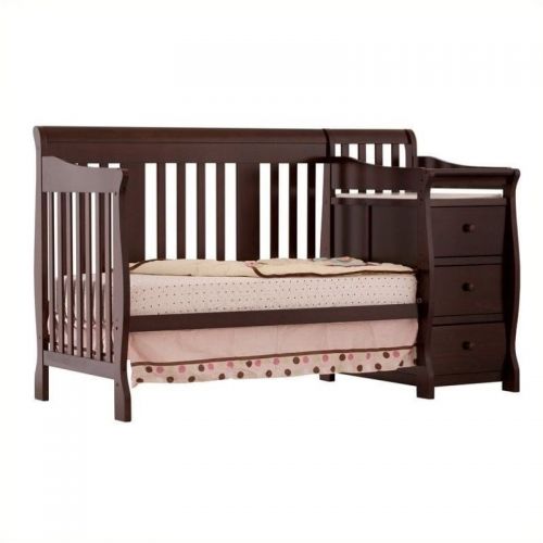  Pemberly Row 4-in-1 Crib and Changer Combo in Espresso
