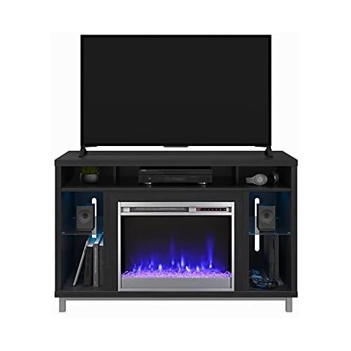  Pemberly Row Fireplace TV Stand for TVs up to 48 in Black Oak