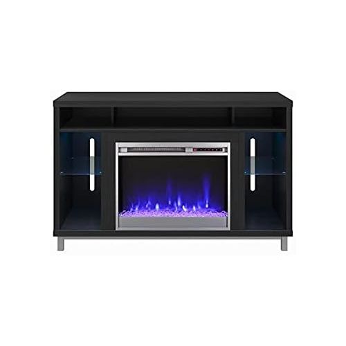  Pemberly Row Fireplace TV Stand for TVs up to 48 in Black Oak