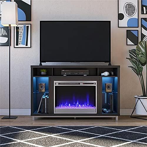  Pemberly Row Fireplace TV Stand for TVs up to 48 in Black Oak